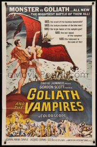 3x0875 GOLIATH & THE VAMPIRES 1sh 1964 Maciste Contro il Vampiro, cool fantasy art by Reynold Brown