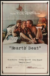 3x0887 HEART BEAT 1sh 1980 Nick Nolte, Sissy Spacek, & John Heard in bed together!