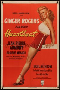 3x0888 HEARTBEAT 1sh 1946 great full length image of super sexy Ginger Rogers showing her legs!