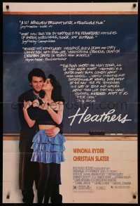 3x0889 HEATHERS 1sh 1989 great image of really young Winona Ryder & Christian Slater!