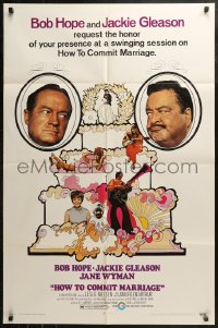 3x0908 HOW TO COMMIT MARRIAGE 1sh 1969 great image of Bob Hope & Jackie Gleason glaring at each other
