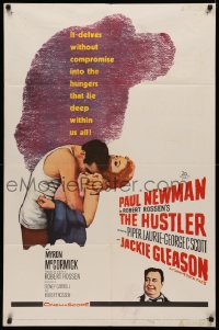 3x0914 HUSTLER 1sh 1961 pool pros Paul Newman & Jackie Gleason, plus sexy Piper Laurie!