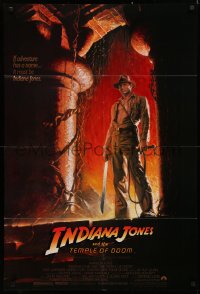 3x0926 INDIANA JONES & THE TEMPLE OF DOOM 1sh 1984 Harrison Ford, Kate Capshaw, Bruce Wolfe art!