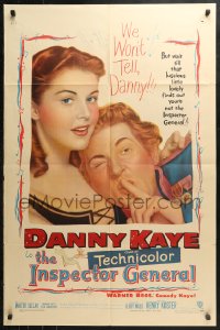 3x0928 INSPECTOR GENERAL 1sh 1950 art of Danny Kaye & luscious little lovely Barbara Bates!