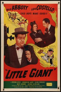 3x0979 LITTLE GIANT 1sh R1951 Bud Abbott & Lou Costello sell vacuum cleaners, Realart!