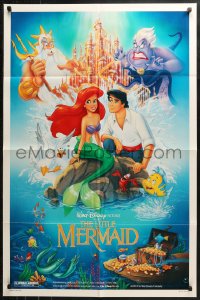 3x0981 LITTLE MERMAID 1sh 1989 Bill Morrison art of Ariel & cast, Disney underwater cartoon!