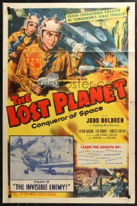 3x0993 LOST PLANET chapter 13 1sh 1953 Judd Holdren, sci-fi serial, cool art, The Invisible Enemy!