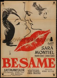3x0050 CASABLANCA NEST OF SPIES export Mexican poster 1964 different art of sexy Sara Montiel, lips!