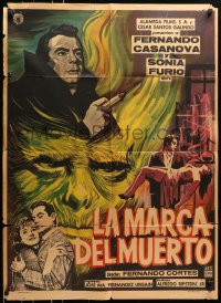 3x0057 LA MARCA DEL MUERTO Mexican poster 1965 Creature of the Walking Dead, monster art!