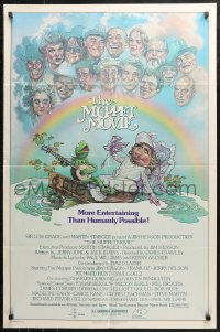 3x1045 MUPPET MOVIE 1sh 1979 Jim Henson, Drew Struzan art of Kermit the Frog & Miss Piggy on boat!