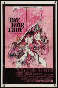 3x1048 MY FAIR LADY 1sh 1964 classic art of Audrey Hepburn & Rex Harrison by Bob Peak!