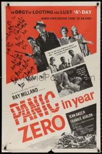 3x1090 PANIC IN YEAR ZERO 1sh 1962 Ray Milland, Hagen, Frankie Avalon, orgy of looting & lust!