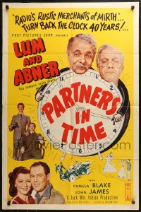 3x1091 PARTNERS IN TIME 1sh R1950 art of radio stars Chester Lum Lauck & Norris Abner Goff!