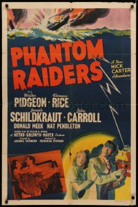 3x1095 PHANTOM RAIDERS 1sh 1940 Walter Pidgeon as detective Nick Carter, Jacques Tourneur!