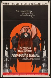 3x1104 PREMATURE BURIAL 1sh 1962 Edgar Allan Poe, Reynold Brown art of Ray Milland buried alive!