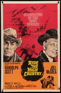 3x1134 RIDE THE HIGH COUNTRY 1sh 1962 Randolph Scott & Joel McCrea have a showdown in High Sierra!