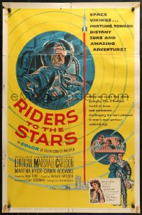 3x1135 RIDERS TO THE STARS 1sh 1954 William Lundigan has broken into outer space w/gravity zero!