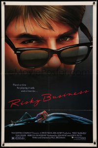 3x1139 RISKY BUSINESS 1sh 1983 classic c/u art of Tom Cruise in cool shades by Drew Struzan!