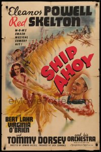 3x1167 SHIP AHOY style D 1sh 1942 sexy Eleanor Powell, sailor Red Skelton, Tommy Dorsey,