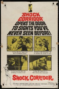 3x1168 SHOCK CORRIDOR 1sh 1963 Sam Fuller's masterpiece that exposed psychiatric treatment!