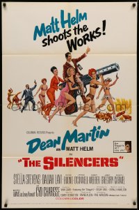3x1170 SILENCERS 1sh 1966 outrageous sexy phallic art of Dean Martin & Slaygirls by Brian Bysouth!