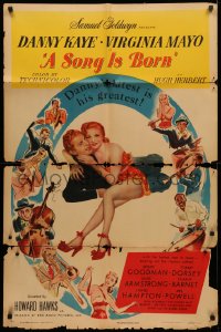 3x1184 SONG IS BORN 1sh 1948 Danny Kaye, Virginia Mayo, directed by Howard Hawks!