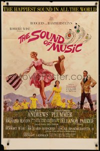 3x1186 SOUND OF MUSIC 1sh 1965 artwork of Julie Andrews by Howard Terpning, pre-awards with Todd-AO!