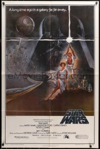 3x1201 STAR WARS style A second printing 1sh 1977 George Lucas classic sci-fi epic, Tom Jung art!