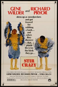 3x1204 STIR CRAZY 1sh 1980 Gene Wilder & Richard Pryor in chicken suits, directed by Sidney Poitier!