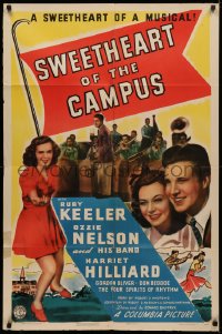 3x1221 SWEETHEART OF THE CAMPUS 1sh 1941 Ruby Keeler, Ozzie & Harriet, cool big band image!