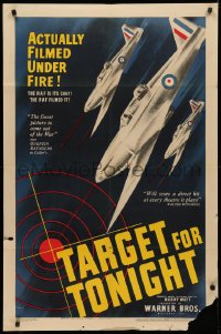 3x1226 TARGET FOR TONIGHT 1sh 1941 cool art of WWII fighter planes, actually filmed under fire!