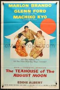 3x1229 TEAHOUSE OF THE AUGUST MOON 1sh 1956 art of Asian Marlon Brando, Glenn Ford & Machiko Kyo!