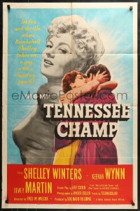 3x1231 TENNESSEE CHAMP 1sh 1954 Bombshell Shelley Winters, Keenan Wynn, Dewey Martin, boxing!