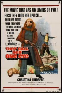 3x1238 THEY CALL HER ONE EYE 1sh 1974 wild cult classic, Christina Lindberg in the title role!