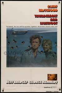 3x1243 THUNDERBOLT & LIGHTFOOT style B 1sh 1974 reflection of Clint Eastwood & Bridges by Lettick!