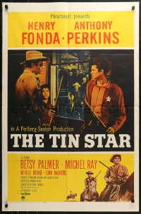 3x1247 TIN STAR 1sh 1957 cowboys Henry Fonda & Anthony Perkins, directed by Anthony Mann!