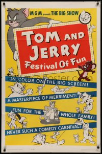 3x1250 TOM & JERRY FESTIVAL OF FUN 1sh 1962 many violent and wacky cartoon images of Tom & Jerry!