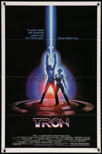 3x1262 TRON 1sh 1982 Walt Disney sci-fi, Jeff Bridges in a computer, cool special effects!