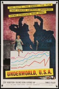 3x1270 UNDERWORLD, U.S.A. 1sh 1960 Samuel Fuller, labor rackets, gambling, vice, narcotics!