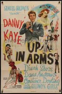 3x1272 UP IN ARMS 1sh 1944 funnyman Danny Kaye & sexy Dinah Shore, half-dressed Goldwyn Girls!