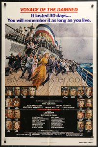 3x1286 VOYAGE OF THE DAMNED 1sh 1976 Faye Dunaway, Max Von Sydow, Richard Amsel art of cast!