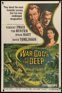 3x1294 WAR-GODS OF THE DEEP 1sh 1965 Vincent Price, Jacques Tourneur, most fantastic journey!