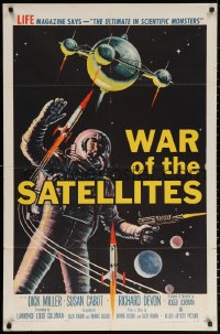 3x1292 WAR OF THE SATELLITES 1sh 1958 the ultimate in scientific monsters, cool astronaut art!