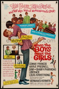 3x1304 WHEN THE BOYS MEET THE GIRLS 1sh 1965 Connie Francis, Liberace, Herman's Hermits!