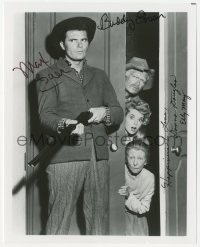 3y0791 BEVERLY HILLBILLIES signed 8x10 REPRO still 1980s by Buddy Ebsen, Baer, AND Donna Douglas!