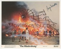 3y0217 BURGESS MEREDITH signed 8x10 mini LC #7 1975 climactic crash scene from The Hindenburg!