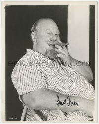 3y0254 BURL IVES signed 8x10 still 1956 c/u smoking cigar when filming The Power and the Prize!