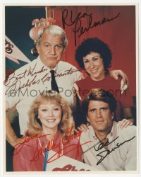 3y0707 CHEERS signed color 8x10 REPRO still 1980s by Rhea Perlman, Ted Danson, Long AND Colasanto!