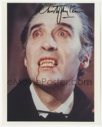 3y0710 CHRISTOPHER LEE signed color 8x10 REPRO still 1980s vampire portrait from Horror of Dracula!