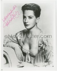 3y0805 DEBORAH KERR signed 8x10 REPRO still 1980s the beautiful star in low-cut gown & floral robe!
